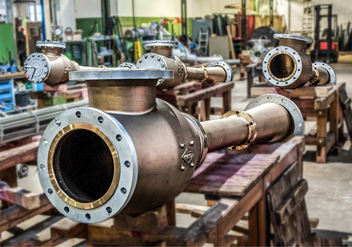 Körting ejector for ships are made of high quality cast bronze materials (CC480K/CC483K) which are fully resistant to the chemical impact of sea water