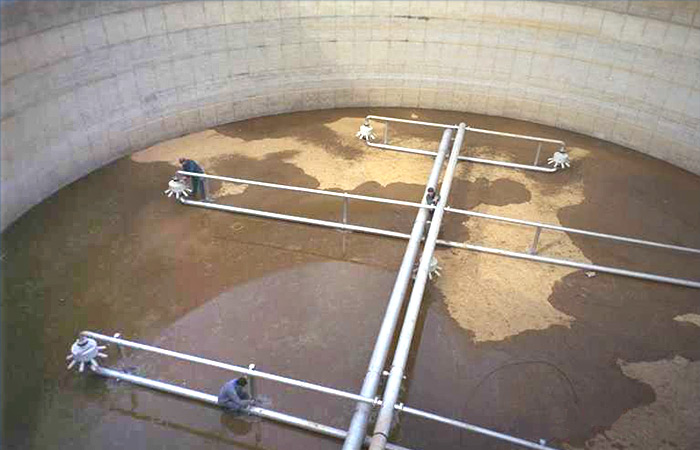 Aeration tank of a yeast production works